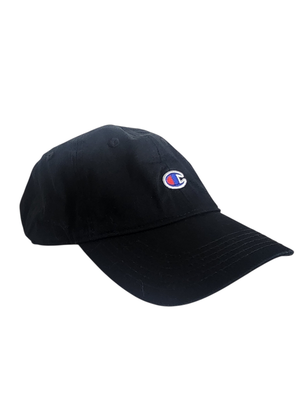 Champion Black Baseball Hat with Logo Patch One Size Adjustable